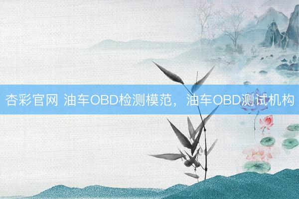 杏彩官网 油车OBD检测模范，油车OBD测试机构